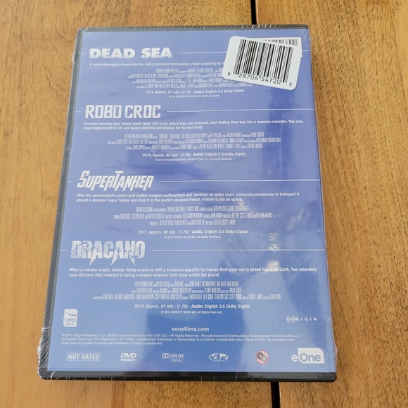 New! Creature Features 4 Film DVD Set - Dead Sea Robo Croc Super Tanker Dracano. - Picture 2 of 2